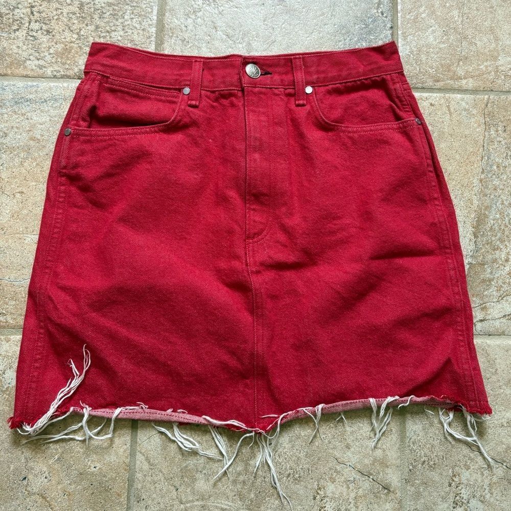 Rag & bone red denim skirt